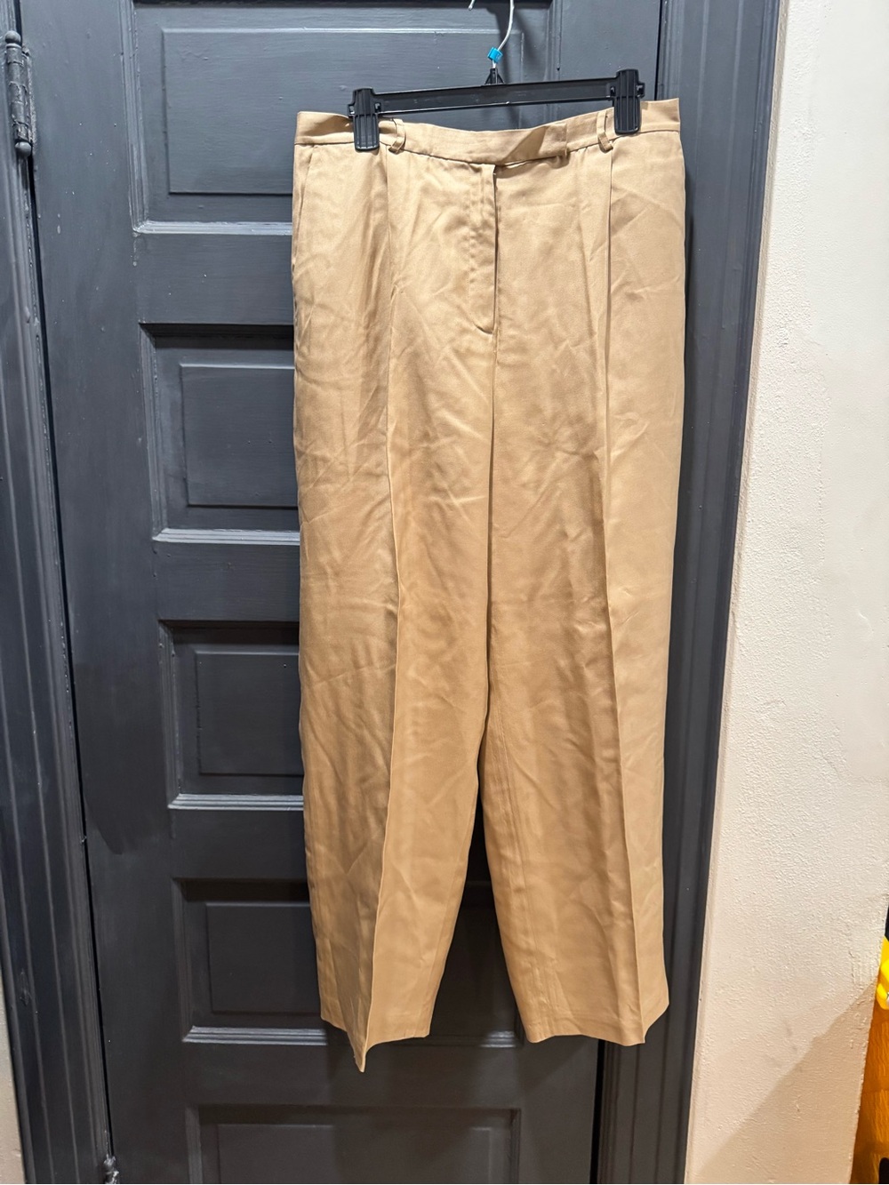 Vintage Amanda Smith 100% silk pleated trousers size 16 High waisted wide leg.